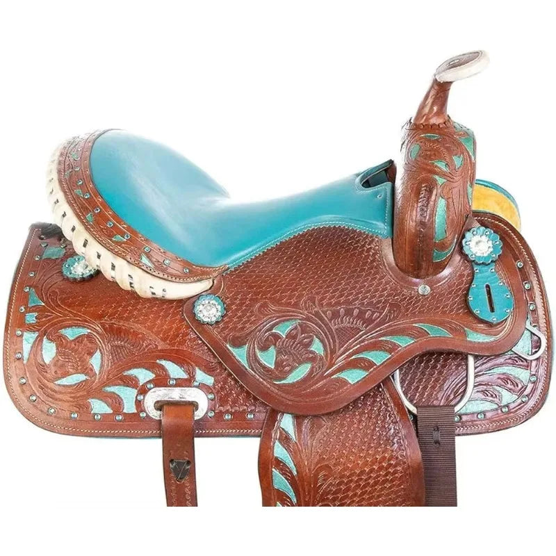 High-quality Western Leather Saddle, comfortable and suitable for long riding, hand-designed