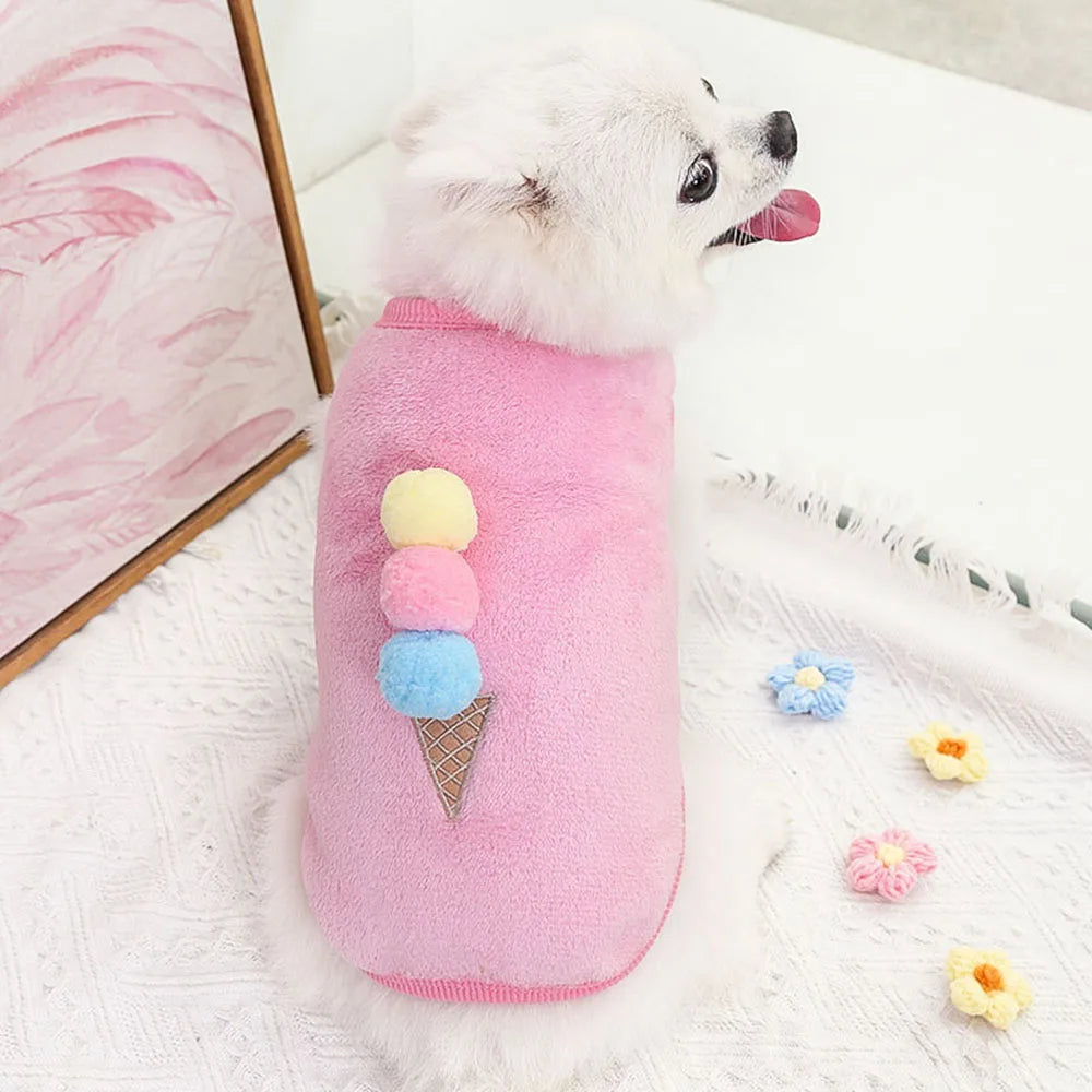 Cat Sweater Small Dog Clothes Winter Warm Cute Pet Sweaters Flannel Cat Vest Outfits for Chihuahua Yorkie Dachshunds Small Dogs and Hairless Cats