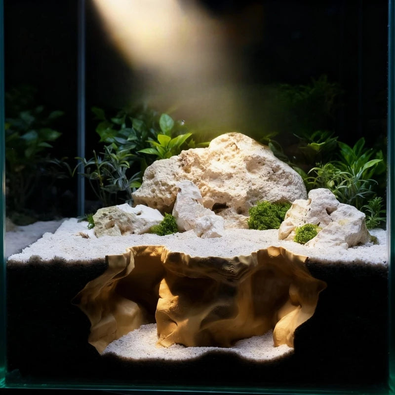 Hiding House for Fish, Shrimp and Reptiles, Landscaping Ornament,3D-Printed Aquarium Decoration, Fish & Aquatic Pet Supplies, Reptile Supplies
