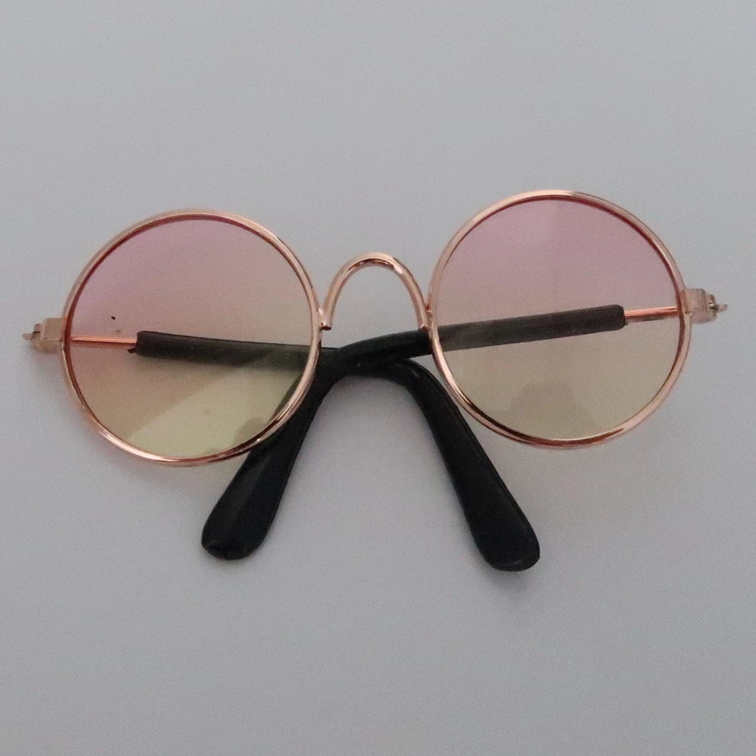 Cute Vintage Round Cat Sunglasses Pet Photos Props Reflection Eyewear Glasses for  Cats Small Dog Pet Dog Cat Accessories