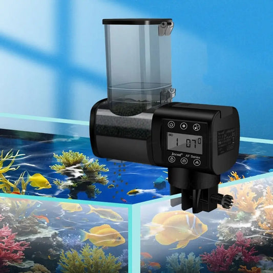250ML/500M Fish Tank Feeder Digital Display Screen LCD Display Auto Fish Food Dispenser Adjustable Timer