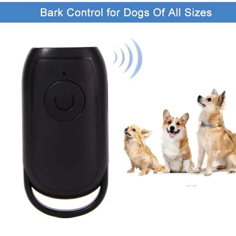 Mini Dog Deterrent Electronic Dog Repeller Ultrasonic Dog Repeller with LED Effective for Dogs Anti-barking Training Device