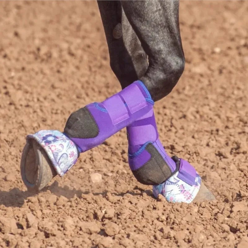 Horse Hooves Sets of Horses Leg Guard Set Horse Racing Bell Boots Horseshoe Watchband Convex Block Anti-Rotation Horse Equipment