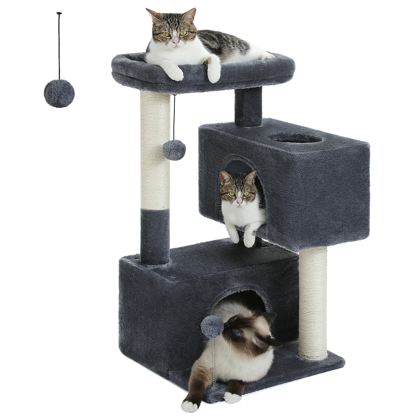 Large Cat Tree for Indoor Cats Multi-Level Cat Tower with Spacious Condos Sisal Scratching Pad Kitten House Accessories Cat Toys