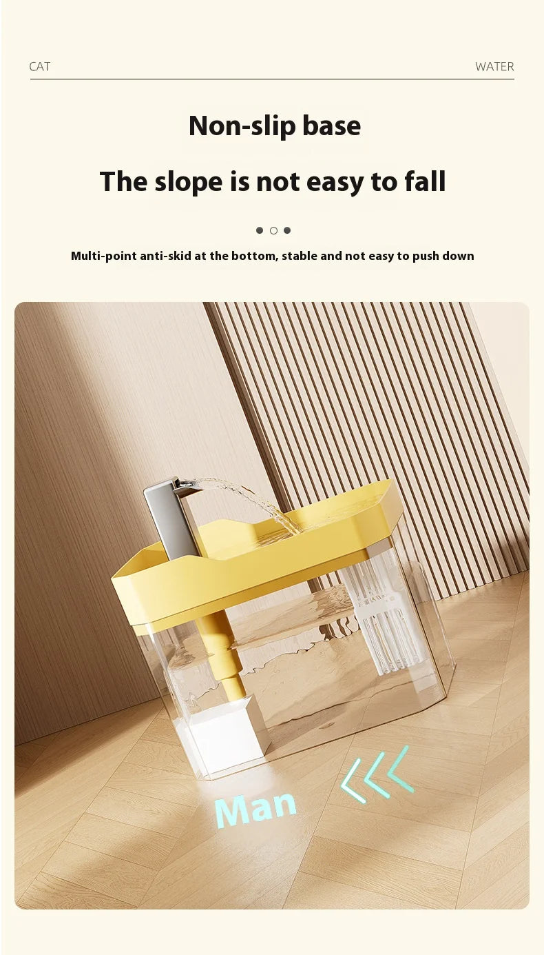 Cat Water Fountain Auto Filter Transparent  Drinker USB Anti-Dry Burning Recirculate Filtering Water Dispenser with Pump