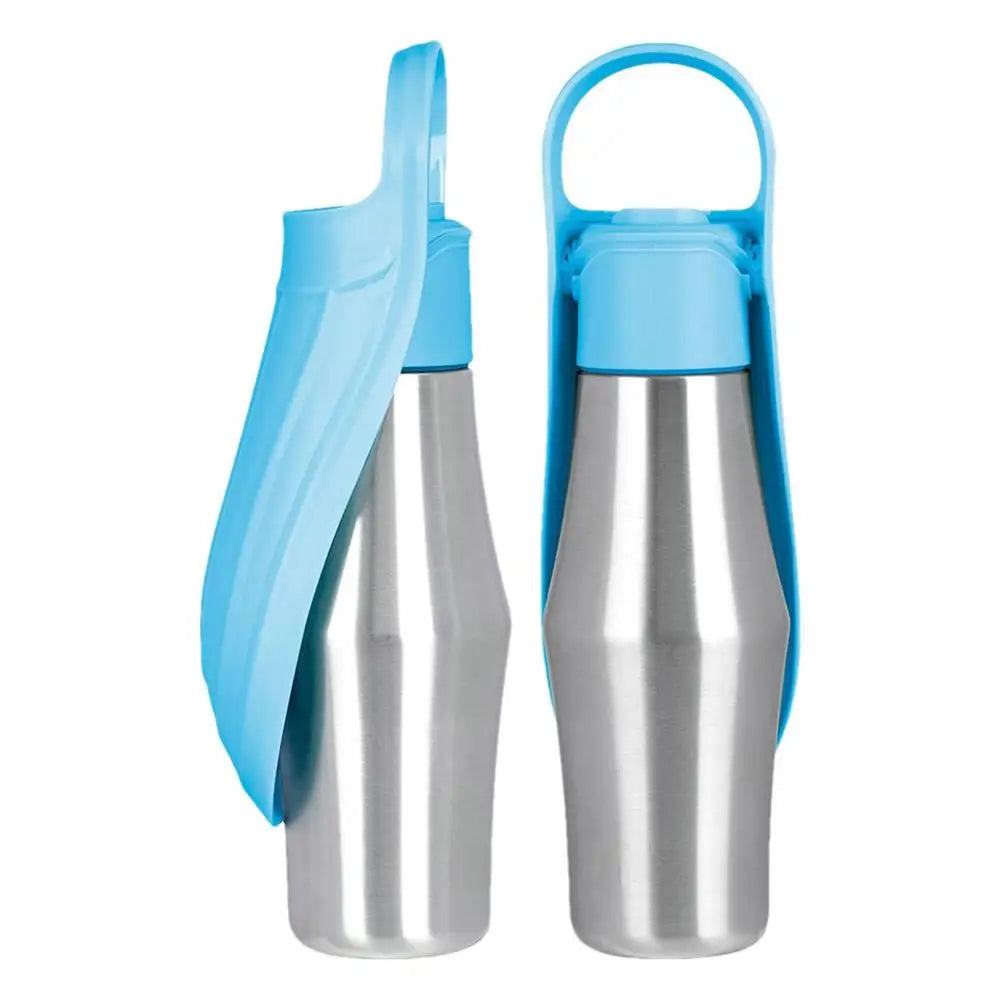Dog Water Bottle 27oz Stainless Steel Travel Water Dispenser Travel Camping 2 In 1 Dog Water Bowl