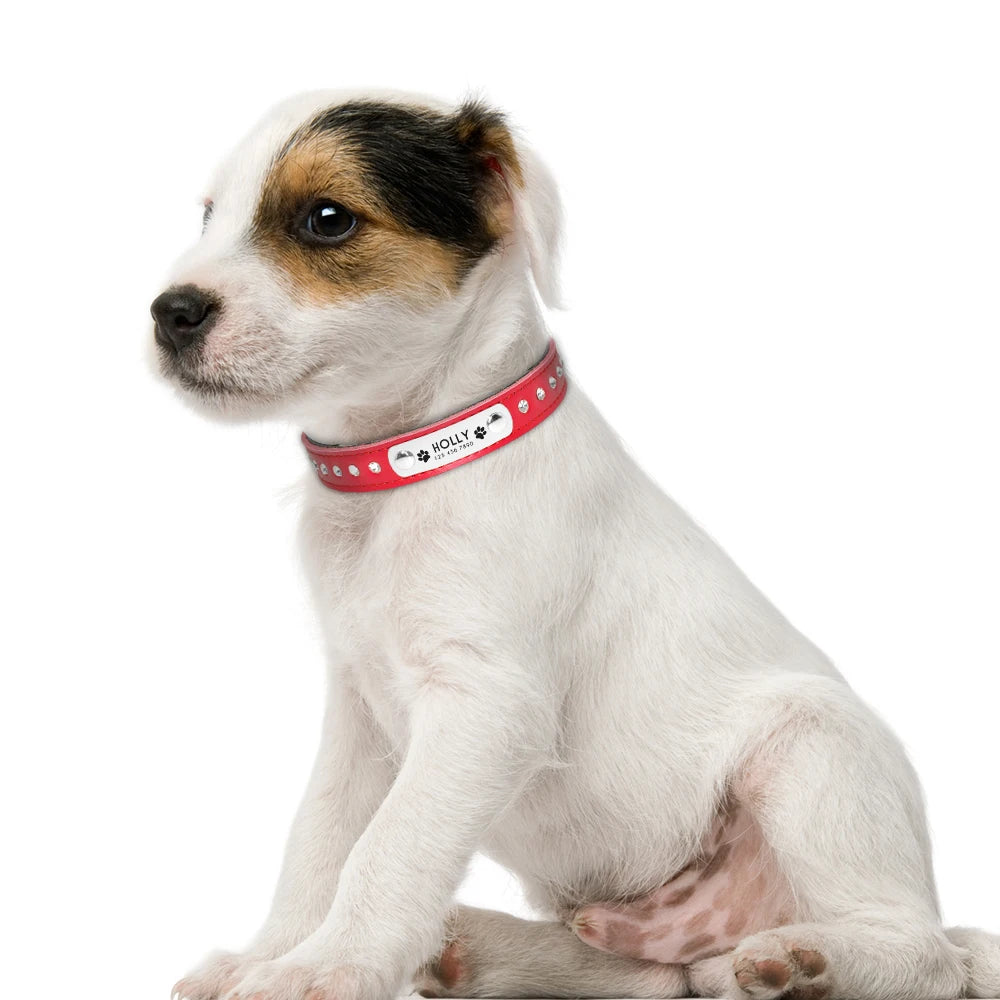 Leather Cat Collar Personalized Cat Collar For Puppy Small Dogs Pet Kitten Nameplate Collar Free Engraving Adjustable