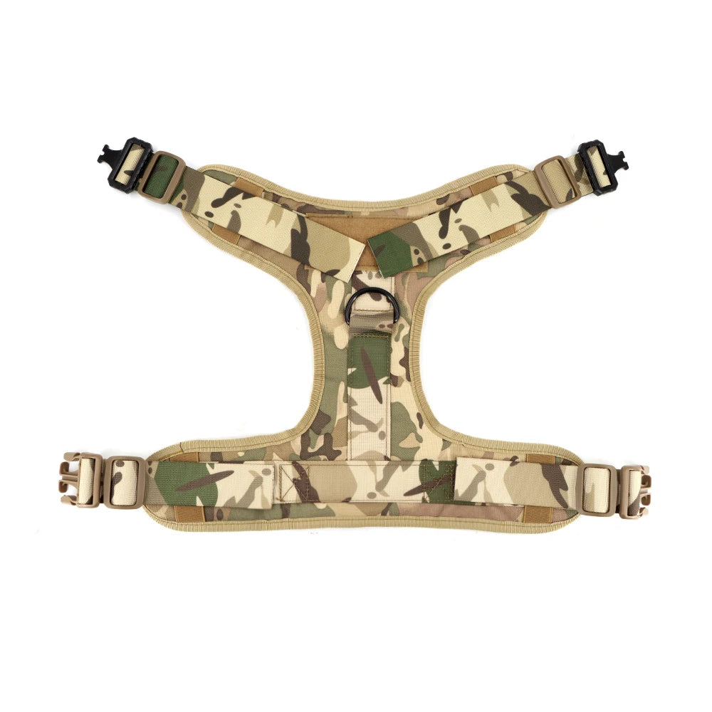 Military Large Dog Harness Collar Leash Bags Patches Set Malinois Training Vests Tactical Dogs Harnesses Accessories
