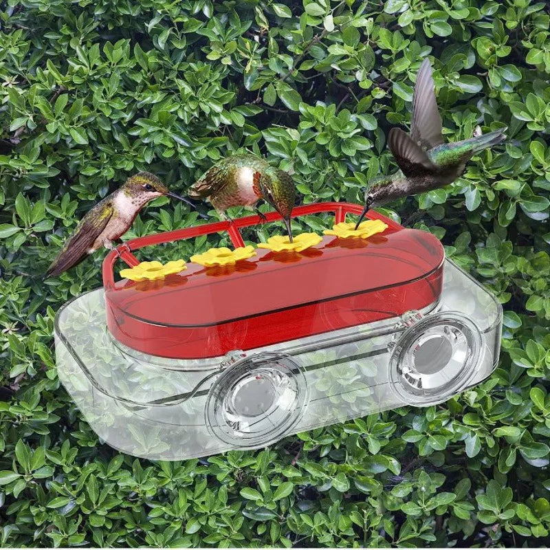 New Plastic Suction Cup Window Hummingbird Feeder - Transparent Bird Feeder with Easy Clean Design for Garden