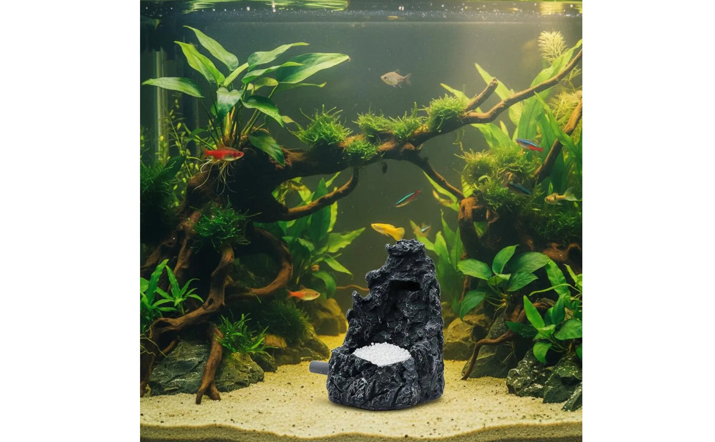 Aquatic Habitat Sand Waterfall Decoration Colorfast-Resistant Aquatic Habitat Sand Waterfall Kit Fish Habitat Landscape