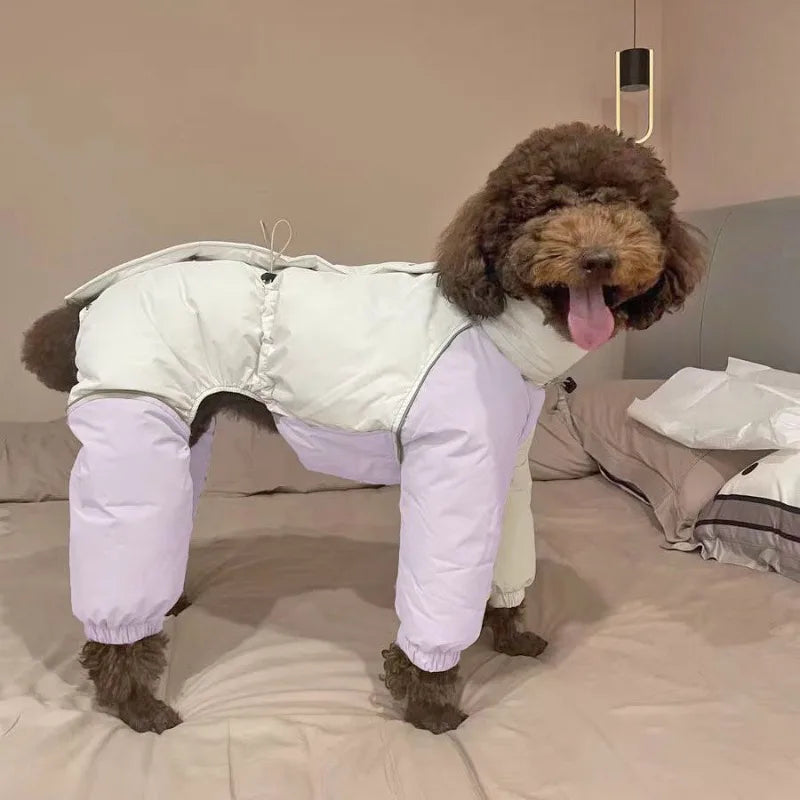 Lingtihuibit Turtleneck Cotton-padded Clothes Autumn Winter Pet Dogs High-necked Cotton Coat Fashion Dogs Warm Windproof Jacket