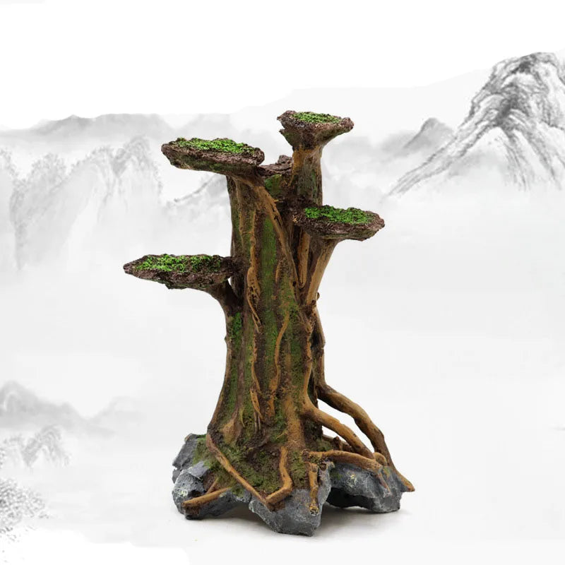 Aquarium Decoration Tree House Resin Cave Fish And Shrimp Hiding House Landscaping Fish Tank Decoration Accessories Decor