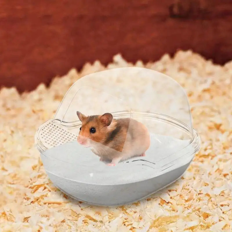 Hamster Sand Box Transparent Shower Room For Gerbil Large Transparent Hamster Toilet With Scoop Set Small Animals Cage