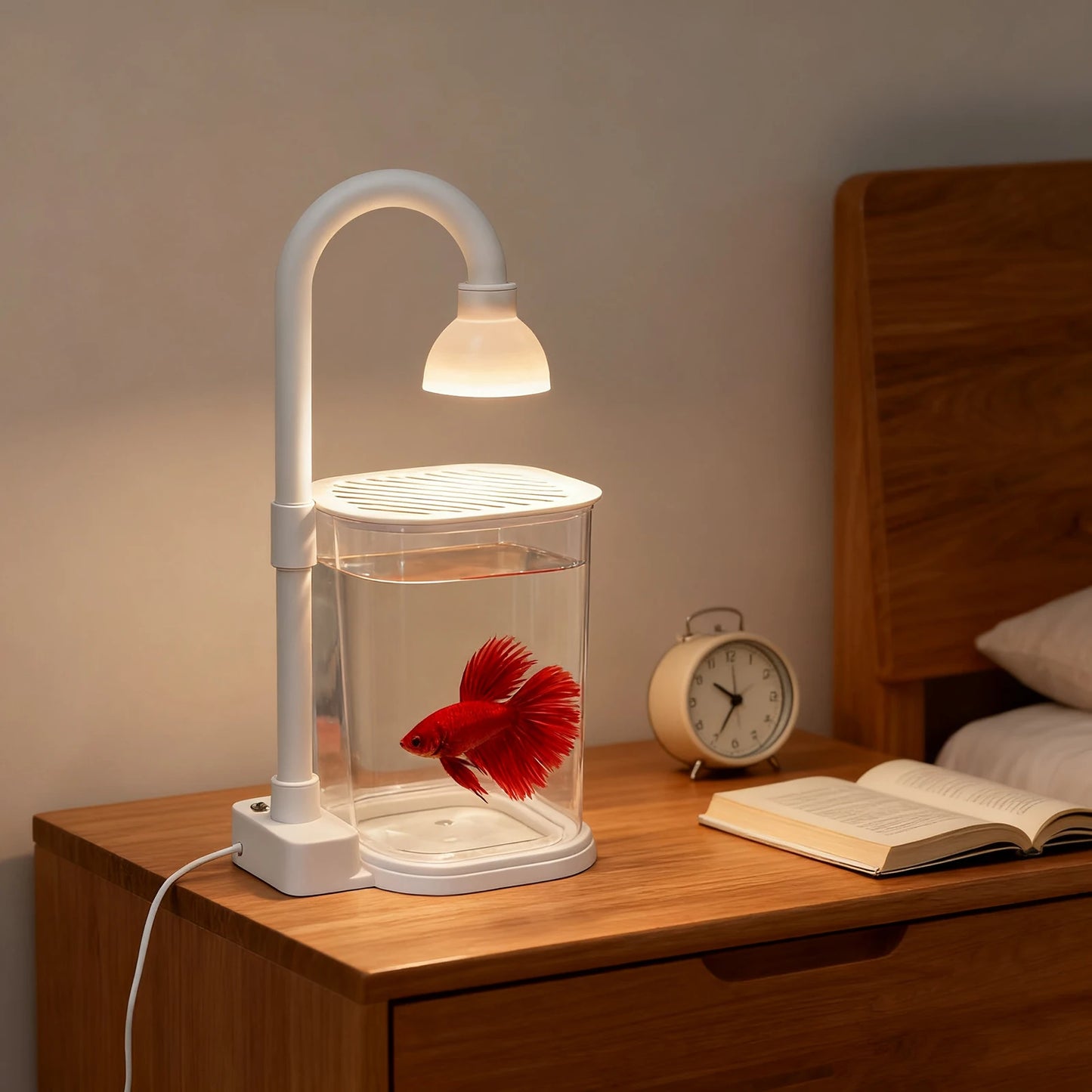 Starter Kit Fish tank living room small mini fighting fish tank household tabletop turtle tank goldfish tank with light