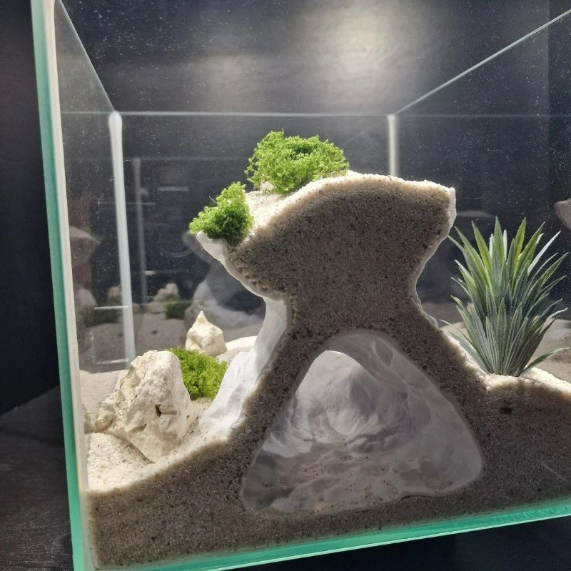 Fish Tank Cliff  & Underground Cave Shelter for Fish Shrimp Reptile Hiding, Landscaping Ornament 3D Printed Aquarium Decoration