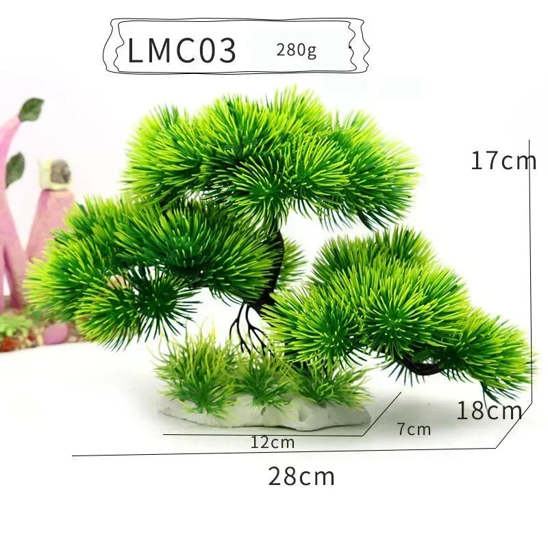 Aquarium Ornaments Simulation Plants Fish Tank Landscaping Decorations Plastic Water Plants Flowers Trees  Accessories