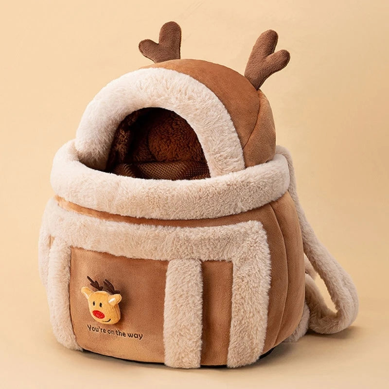 X90F Pet Carriers Backpacks Warm Travel Bag for Dog Cats Portable Small Animal Cage Outdoor Bag Cats Winter Travel Bag
