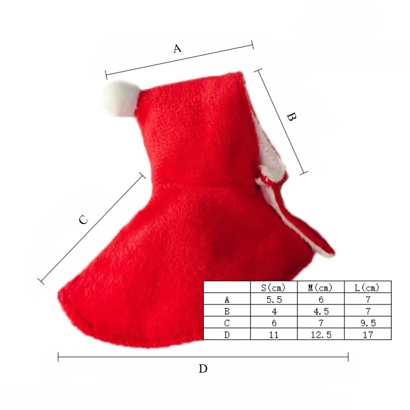 Cockatiel Christmas Clothes Thick and Warm Bird Cloak Windproof Christmas Cloak Parrot Supplies Pet Products 1pcs