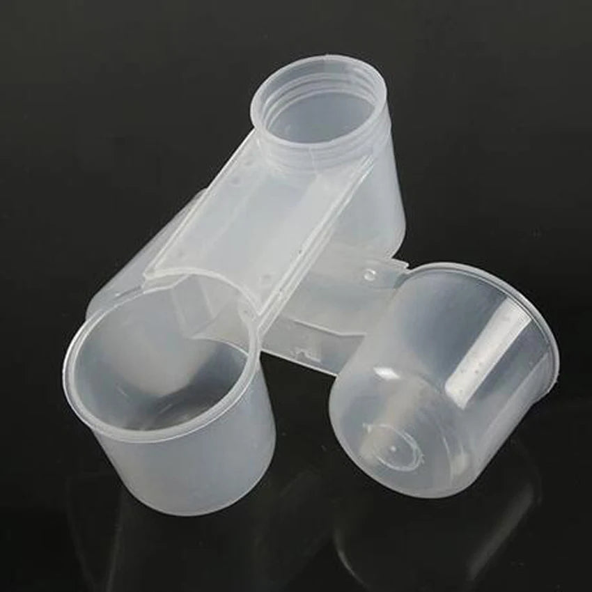 Plastic Pet Bird Drinker Feeder Water Bottle Cup Chicken Pigeon Parrot Hamster Cat Double Nozzle Water Guide For Family Garden