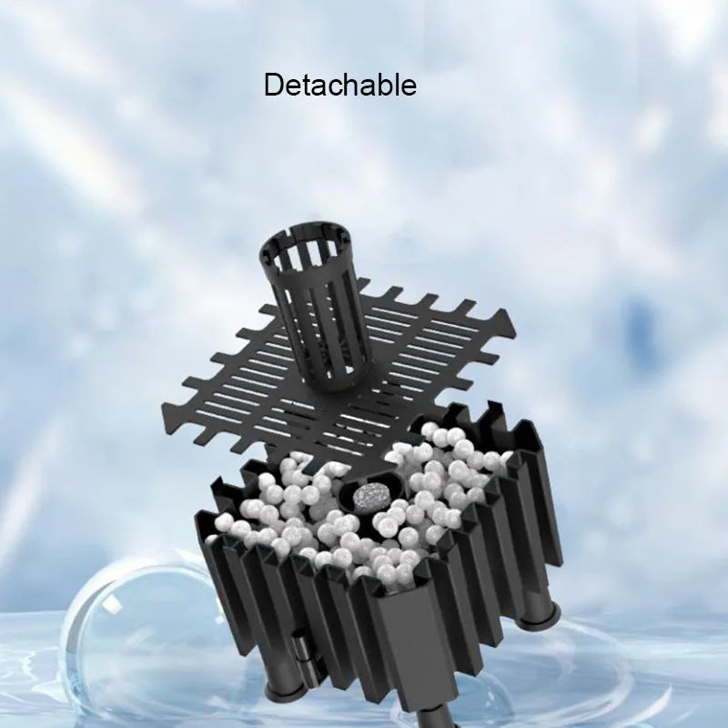 Big Aquarium Sponge Filter For Fish Tank Air Pump Skimmer Biochemical Sponge Filter With Media Ball Aquarium Bio Filter