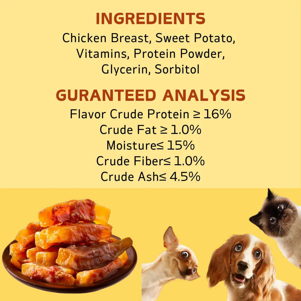 200g/400g(7.05oz/14.1oz) Dog Treats For Small, Medium, & Large Dog - Made With Chicken and Sweet Potato, Healthy, Easily Digestible