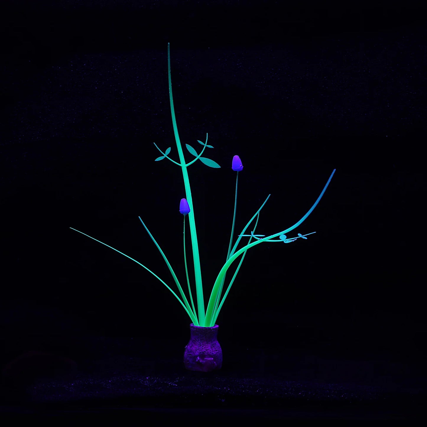 Glow in Dark Coral Orchid Flower – Fluorescent Silicone Aquarium Decor, Fish Tank Ornament for Freshwater & Saltwater