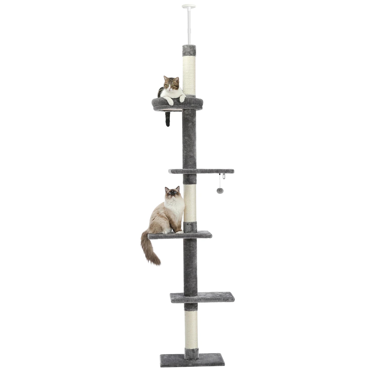 Adjustable Floor-to-Ceiling Vertical Cat Tree Tower Stable Tall Cat Climbing Tree Cat Kittens Cat Toy Suitable for Indoor Cats