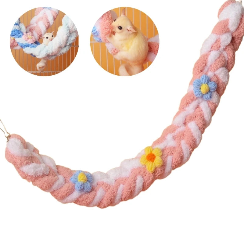 Sugar Gliders Hanging Swing Climbing Cotton Rope Toy Small Pet Swing Chew Resistant Rope Cage Exercise Entertainment Toy
