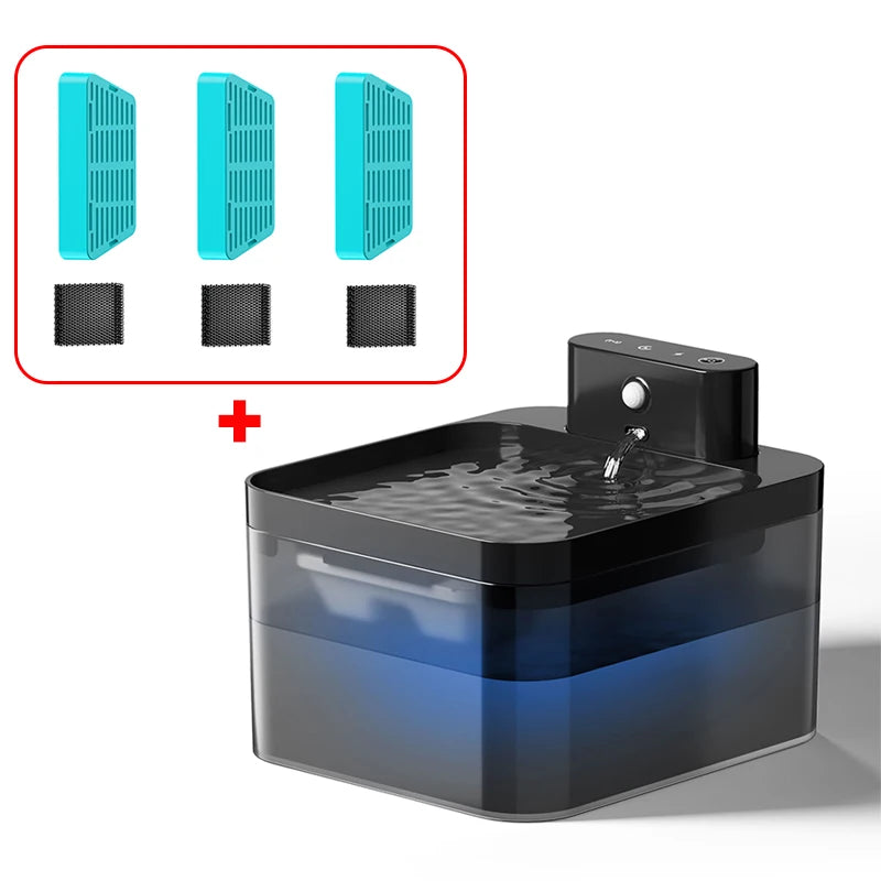 ROJECO Wireless Automatic Cat Water Fountain 2600mAh Pet Water Dispenser For Dog Cat Infrared Sensor Smart Pet Drinker Fountain