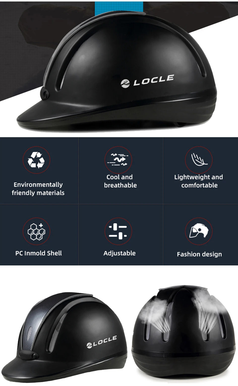 LOCLE Women Men Half Cover Sport Protective Anti Impact Cap Equestrian Helmet Adult Horse Riding Guard Hat Horse Equipment