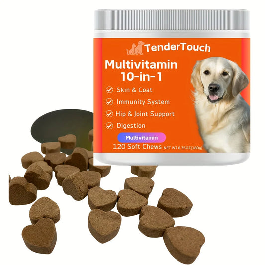 360 Chews - 3 Pack (3 x 180g/6.35oz) 540g/19.1oz - TenderTouch Multivitamin Dog Supplement, Digestive Enzymes, Grain Free Dog Supplement