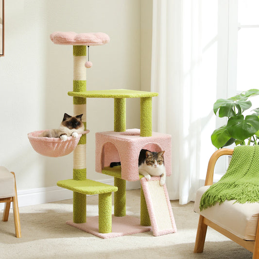 Flower Cat Tree Multi-Level Cat Tower with Sisal Covered Scratching Posts  Small Medium Cats