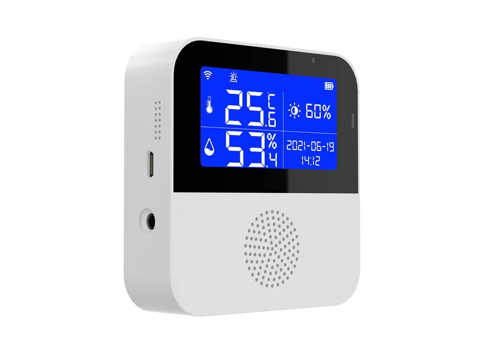 WiFi Tuya Smart Life LED Display Temperature Humidity Sensor Living Room Office Indoor Aquarium Water Temperature Detector Line