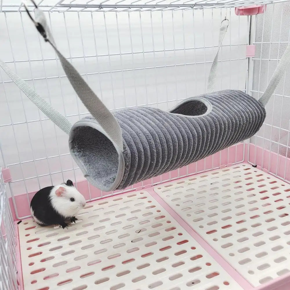 Ferret Hammock For Cage Small Animal Sleeping Bed Tunnel Hammock Small Pet Hammock Bed With Hooks & Ropes For Ferrets Hamsters