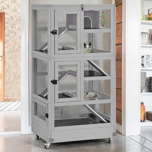 Large Critter Nation Cage for Chinchillas, Ferrets, Rats, Squirrels & Chameleons | Anti-Chew Design, Movable for Small Animals