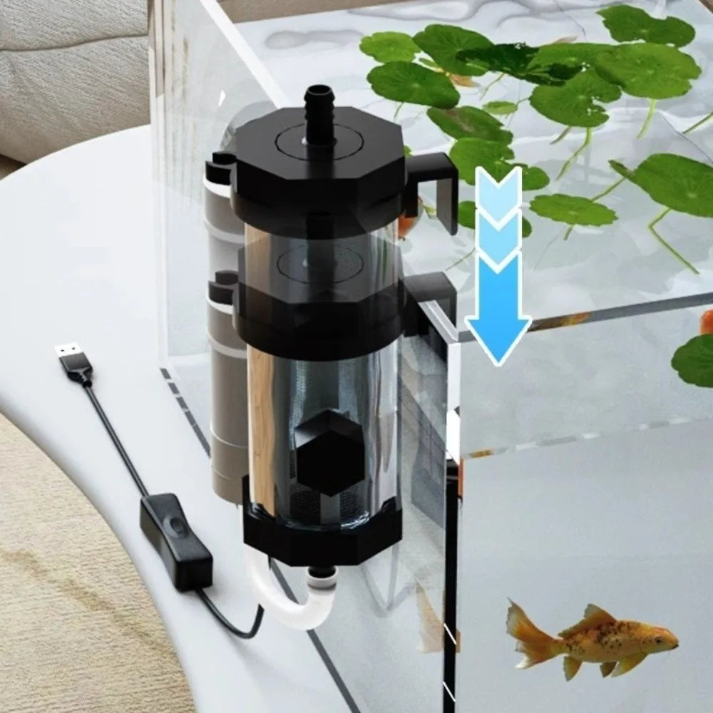 USB Powered Aquarium Water Changer 280GPH Electric Fish Tank Feces Suction Pump with Extension Tube Detachable