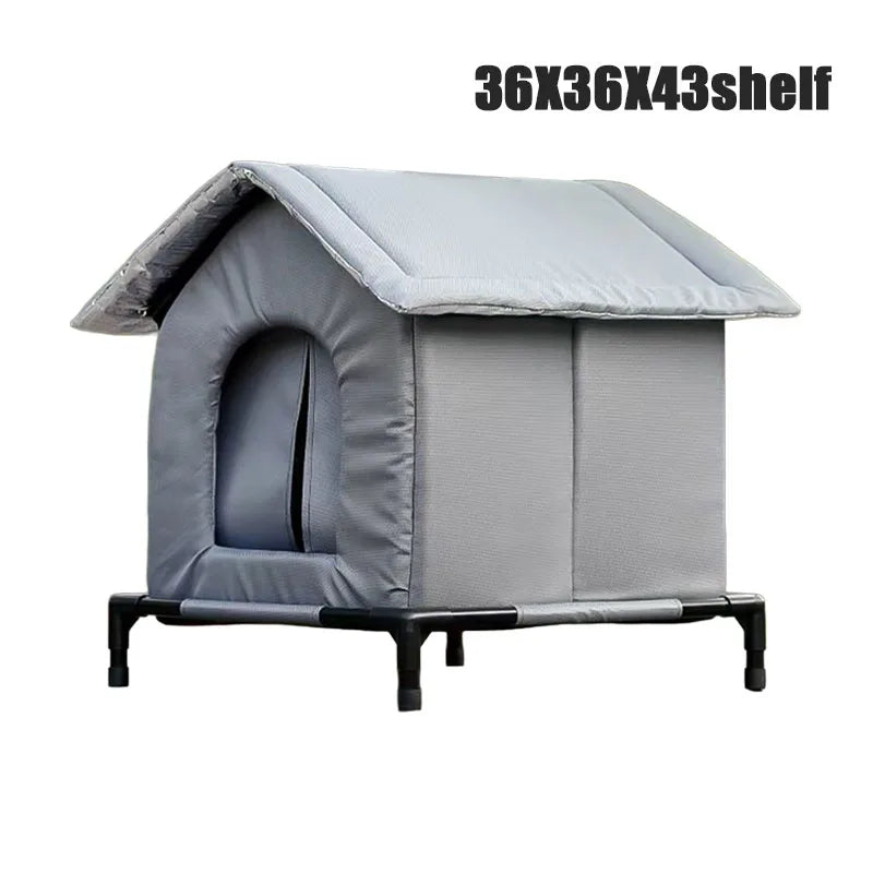 All-Weather Stray Cat House, Winter Warm Insulated Waterproof Shelter, Foldable Washable Outdoor Kennel for Cats