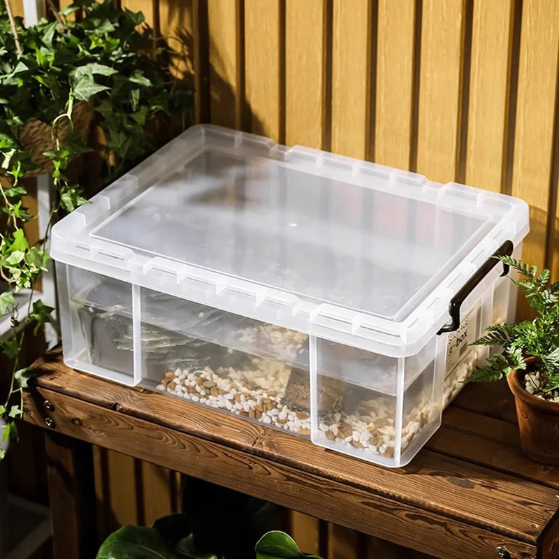 Turtle Terrariums Household Turnover Box Turtle Breeding Plastic Landscaping Tank Transparent Aquarium Reptile Transport Boxes