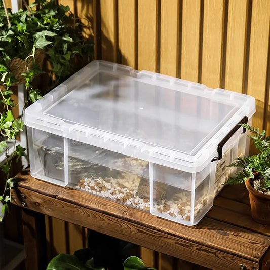 Turtle Terrariums Household Turnover Box Turtle Breeding Plastic Landscaping Tank Transparent Aquarium Reptile Transport Boxes