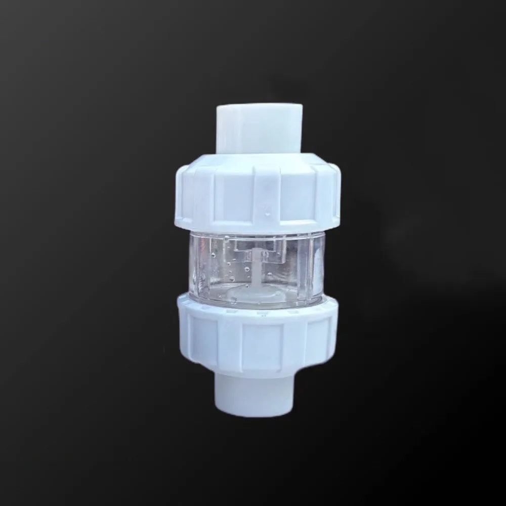 UPVC Aquarium Check Valves Non Return 20/25/32mm Fish Tank Lifting Check Valve Transparent Dual Interfaces