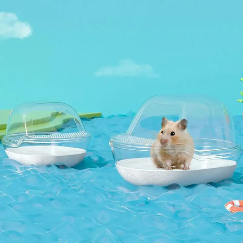 Hamster Sand Box Transparent Shower Room For Gerbil Large Transparent Hamster Toilet With Scoop Set Small Animals Cage