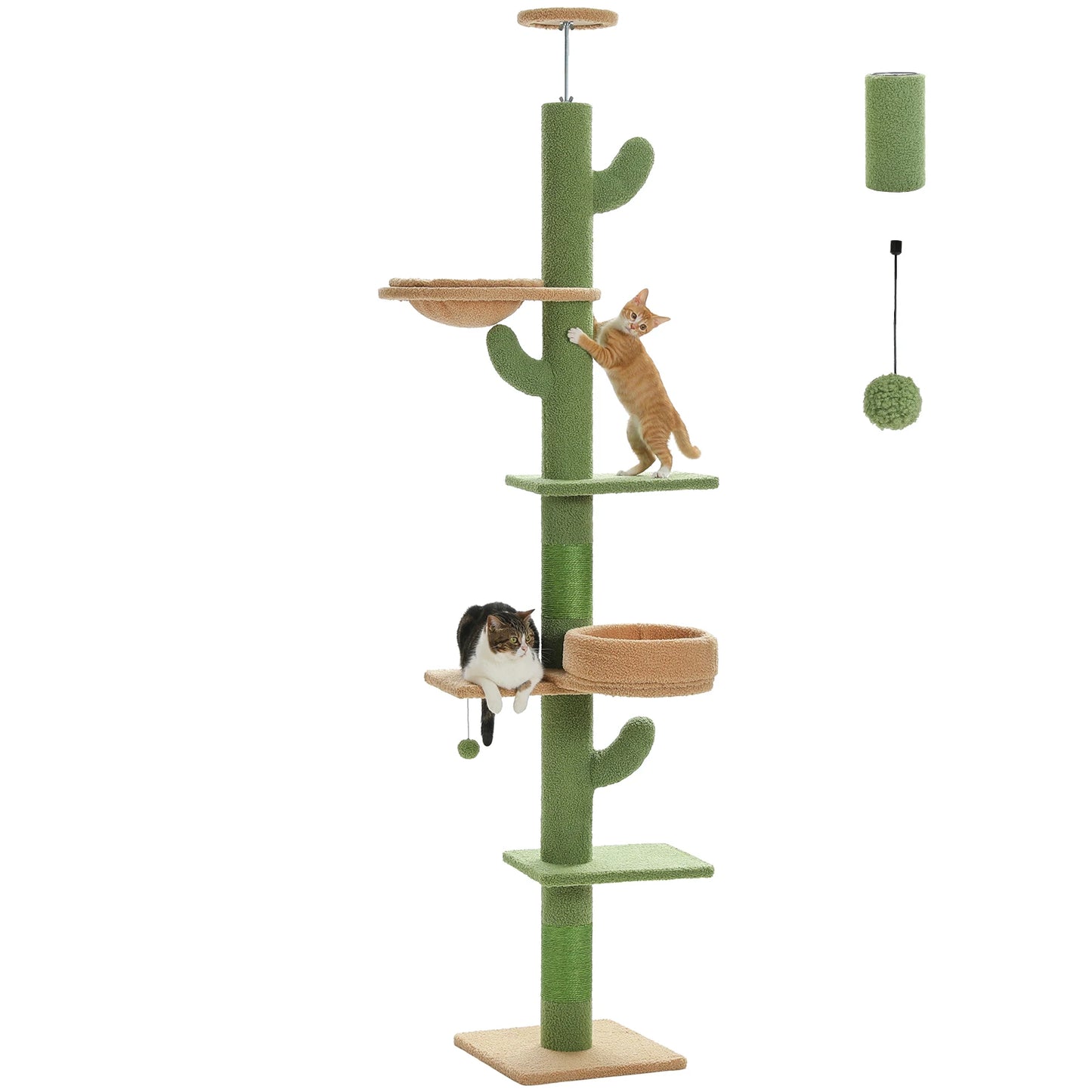 Adjustable Floor-to-Ceiling Vertical Cat Tree Tower Stable Tall Cat Climbing Tree Cat Kittens Cat Toy Suitable for Indoor Cats