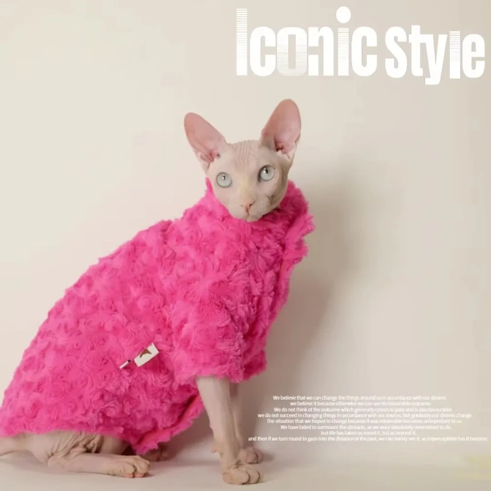Hairless Cat Clothes Winter Two-layers Warm Thick Cat Apparel for Sphynx Cats, Devon Rex Cats, Small Cats and Dogs