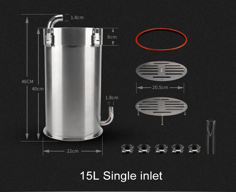 ADA Style External Aquarium Canister Stainless Steel Pro Canister Filter Fish Tank Filter Bucket Barrel Filter for Aquariums