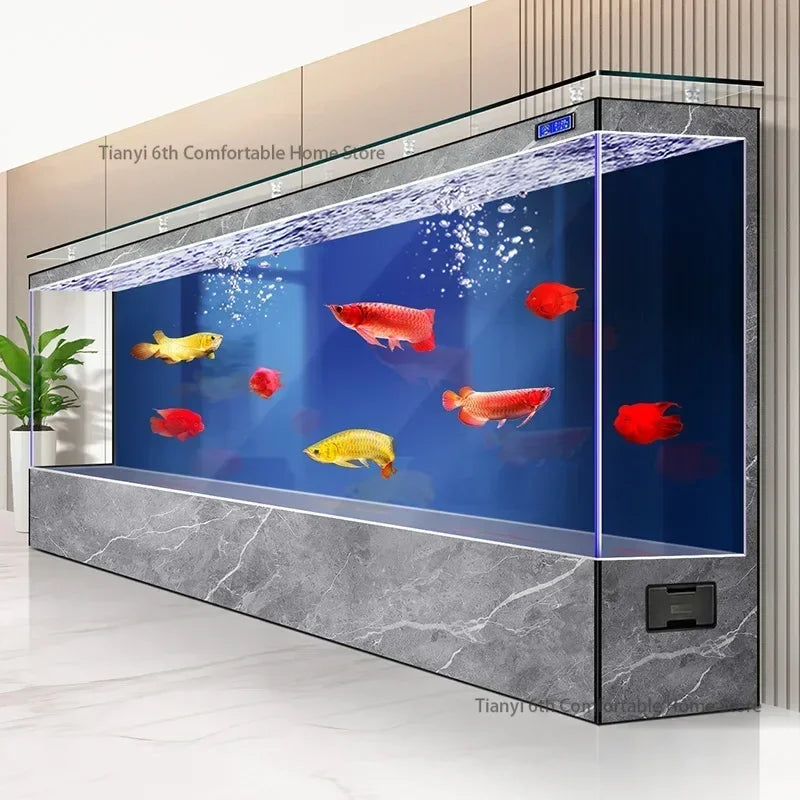 Luxury Super Large Appreciate Fish Tanks Modern Living Room Ecological Box Aquarium Decoration Smart Pet Products