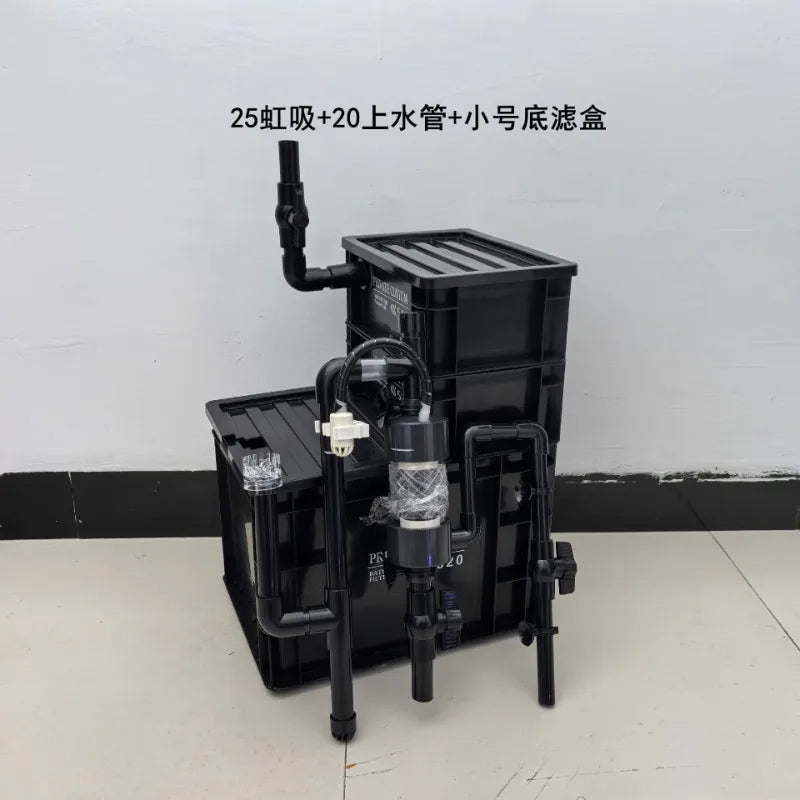 No punching, upper filter, bottom filter, siphon anti-overflow, automatic start-stop fish tank turnover box bottom filter