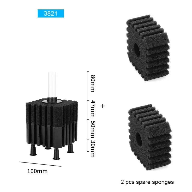 Big Aquarium Sponge Filter For Fish Tank Air Pump Skimmer Biochemical Sponge Filter With Media Ball Aquarium Bio Filter
