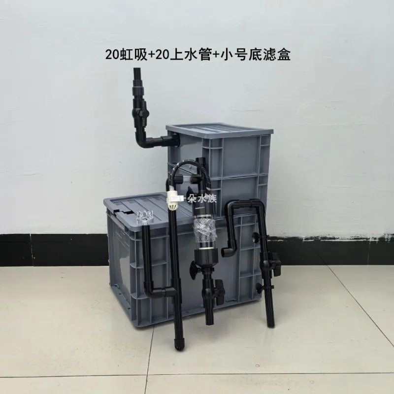 No punching, upper filter, bottom filter, siphon anti-overflow, automatic start-stop fish tank turnover box bottom filter