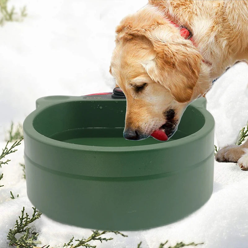 Dog Heated Water Bowl Pet Thermostatic Dog Bowl for Cats Dogs Chicken Birds Outdoor Winter 2L Water Bowl