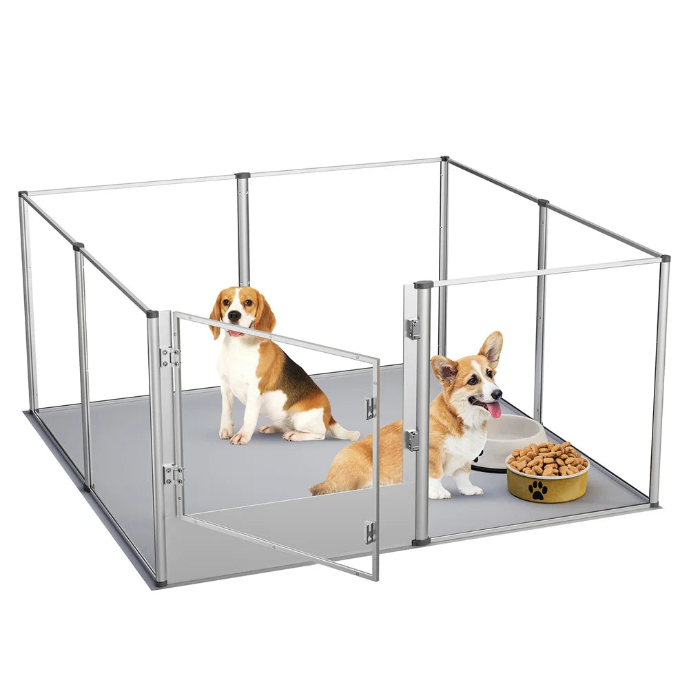 Extra Large Dog Playpen Acrylic Enclosure Pet Animal Bunny Ferrets Dog Fence Cage Whelping Box with Waterproof Fertility Pad